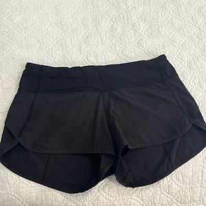 Lululemon black speed shorts size 6